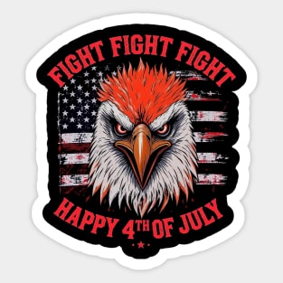 Patriotic Eagle Fight Fourth of July Celebration Sticker